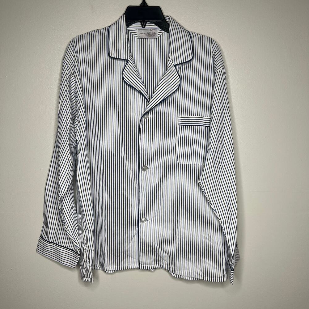 Oscar De La Renta Men's Sleep Shirt Sz Medium Pajama Top Striped Risky Business